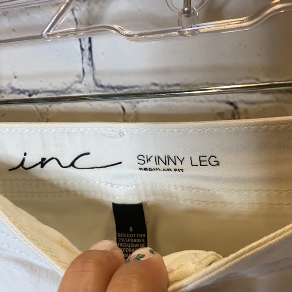 INC White Skinny Leg Regular Fit Jeans - Picture 7 of 11